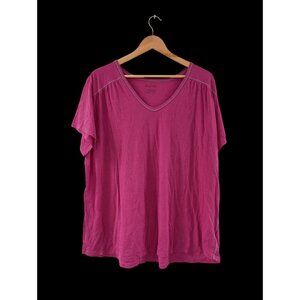 Columbia Womens Omni-Wick Activewear T-Shirt V-Neck Pink Size 3XL